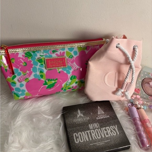 Dior Pink Mini Bag , Lily Pulitzer Cosmetic Bag, Makeup Set - Picture 3 of 7